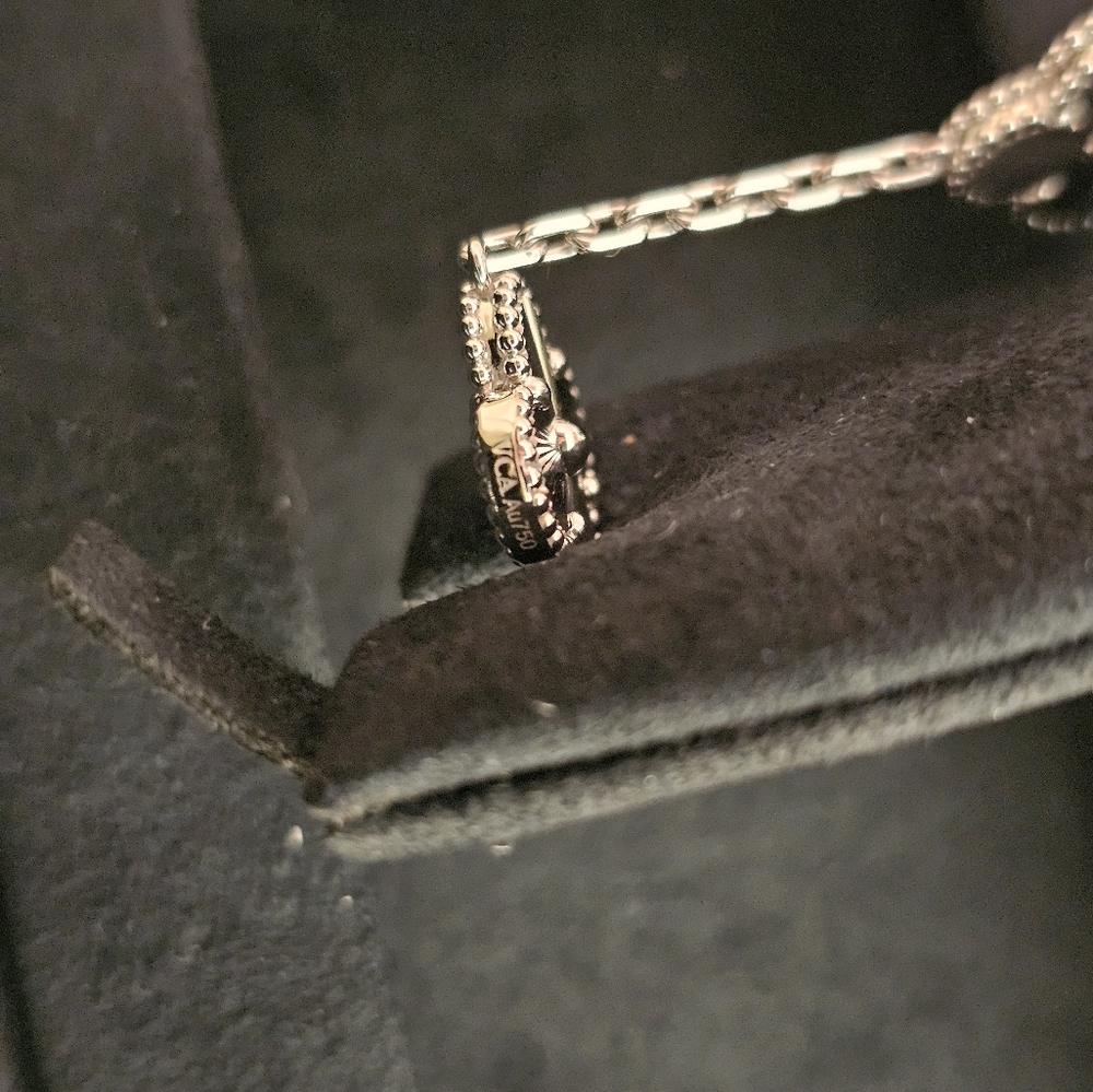 VAN CLEEF & ARPELS 18K White Gold Guilloche Vintage Alhambra Bracelet 5motif - Picture 16 of 16
